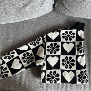 Zara Knit Jacquard Cardigan Sweater